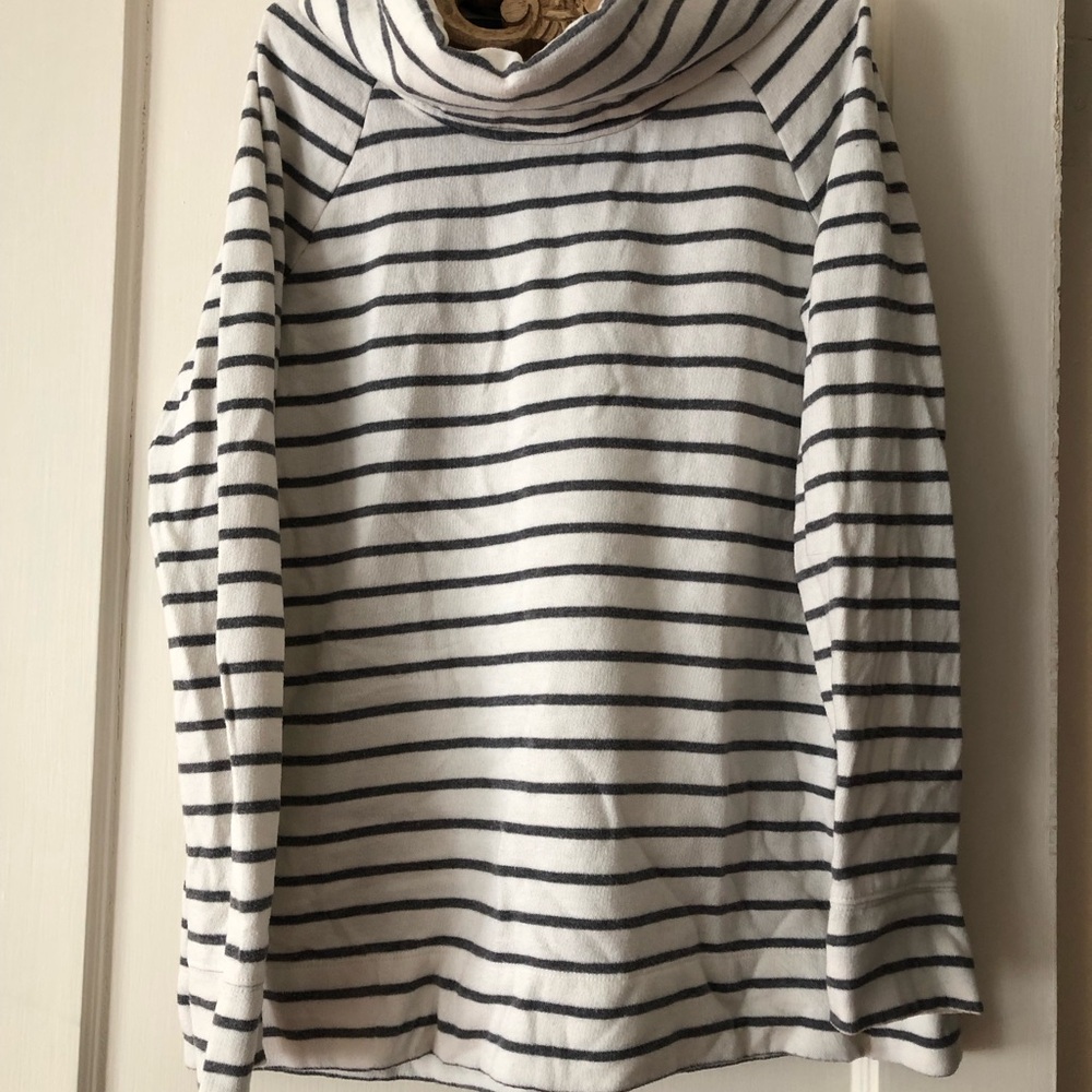 Lou & Grey Striped Cowl Neck Sweater